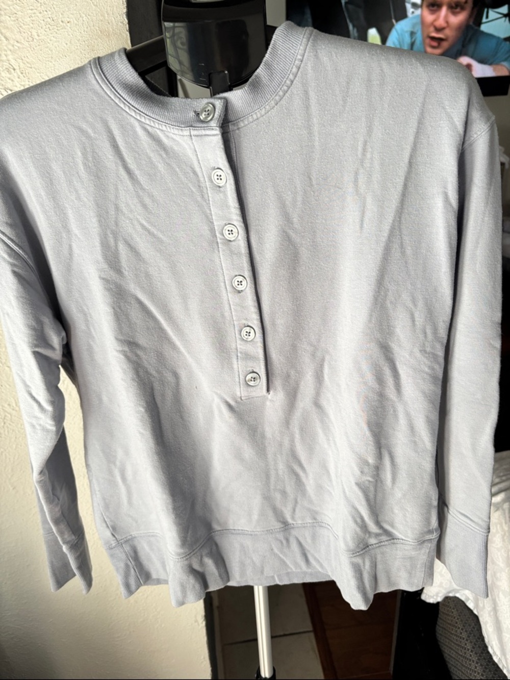 Athleta Blue Henley Sweatshirt